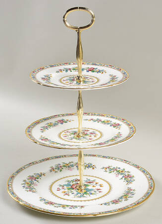 Ming Rose 13 7/8"-14 1/4" 3-Tiered Serving Tray(DP,SP,BB) HC