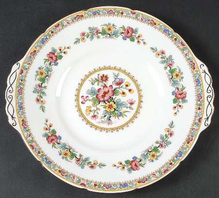 Ming Rose Handled Cake Plate