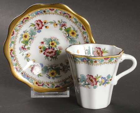 Ming Rose Flat Demitasse Cup & Saucer Set