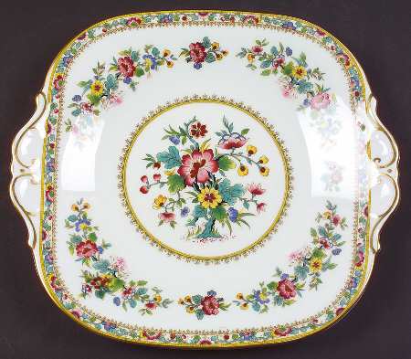 Ming Rose Square Handled Cake Plate