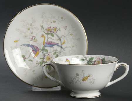 Paradise Footed Cream Soup Bowl & Saucer Set