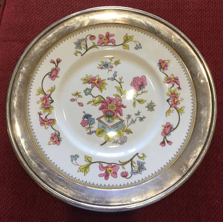 Persian Flower Sterling Rim Dinner Plate