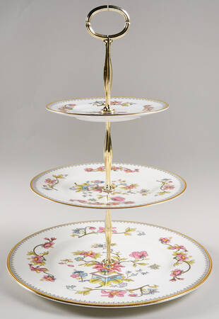 Persian Flower 13 7/8"-14 1/4" 3-Tiered Serving Tray(DP,SP,BB) HC