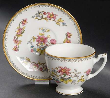 Persian Flower Footed Cup & Saucer Set