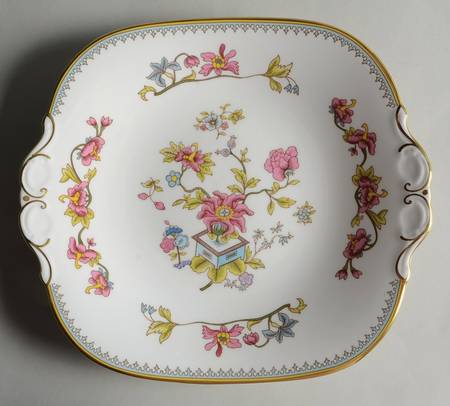 Persian Flower Handled Cake Plate