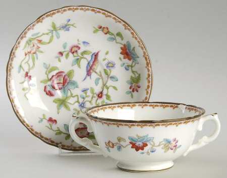 Pembroke (Scalloped Edge) Footed Cream Soup Bowl & Saucer Set