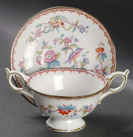 Pembroke (Scalloped Edge) Footed Bouillon Cup & Saucer