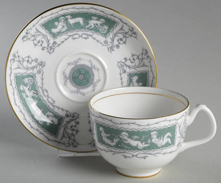 Revelry Green (Smooth) Flat Cup & Saucer Set