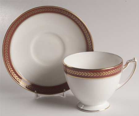 Red Wheat Footed Cup & Saucer Set