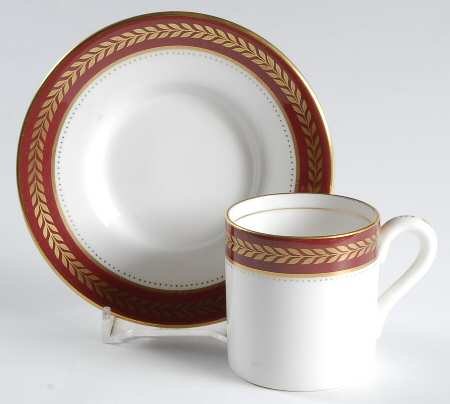 Red Wheat Flat Demitasse Cup & Saucer Set
