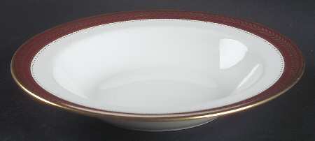 Red Wheat Rim Soup Bowl