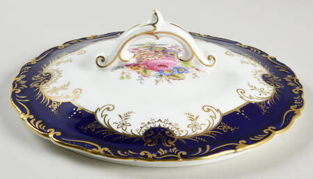 Sandringham Cobalt Blue (Floral, Gold Trim) Lid for Round Vegetable