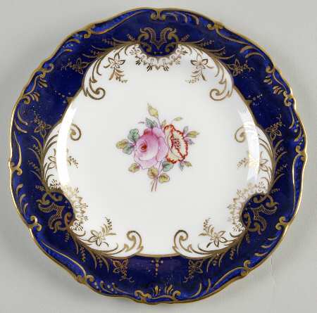 Sandringham Cobalt Blue (Floral, Gold Trim) Bread & Butter Plate