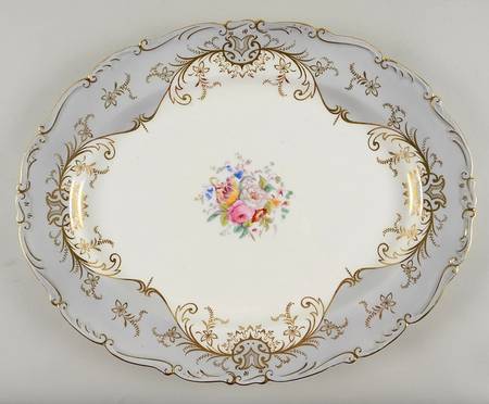 Sandringham Gray 17" Oval Serving Platter