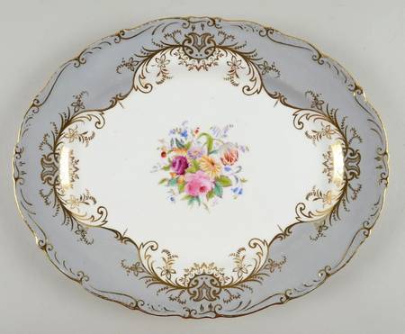 Sandringham Gray 13" Oval Serving Platter