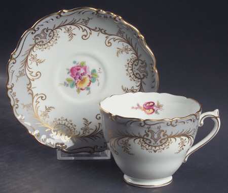 Sandringham Gray Footed Cup & Saucer Set