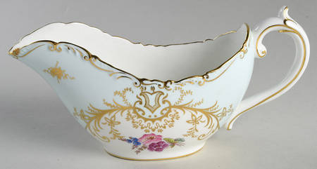 Sandringham Light Blue (Gold Trim) Gravy Boat