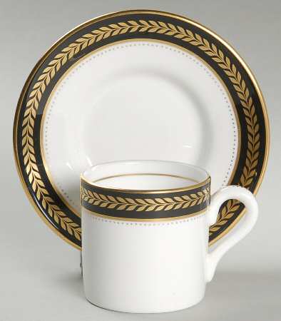 Sable Wheat Flat Demitasse Cup & Saucer Set