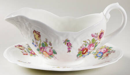 Sevres Group (Embossed, No Trim) Gravy Boat & Underplate