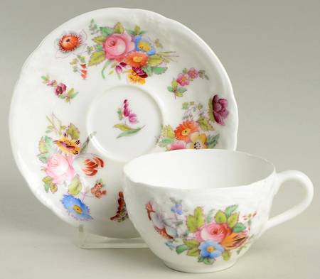 Sevres Group (Embossed, No Trim) Flat Cup & Saucer Set