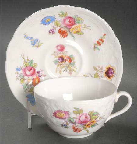 Sevres Group (Embossed, No Trim) Flat Cup & Saucer Set