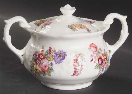 Sevres Group (Embossed, No Trim) Sugar Bowl & Lid
