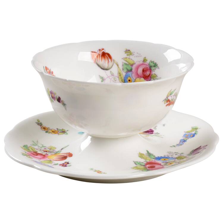 Sevres Group (No Embossing, Gold Trim) Mayonnaise with Attached Underplate