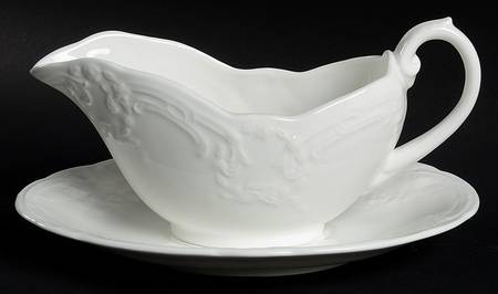 Sevres White Gravy Boat & Underplate