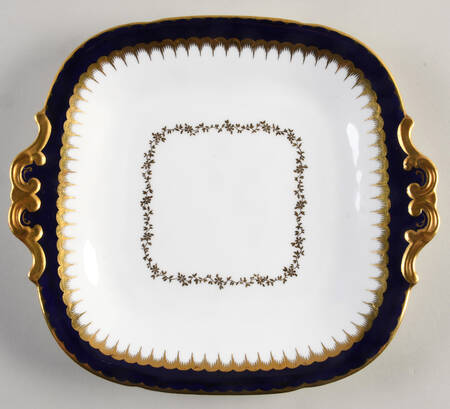 Spearpoint Cobalt Square Handled Cake Plate