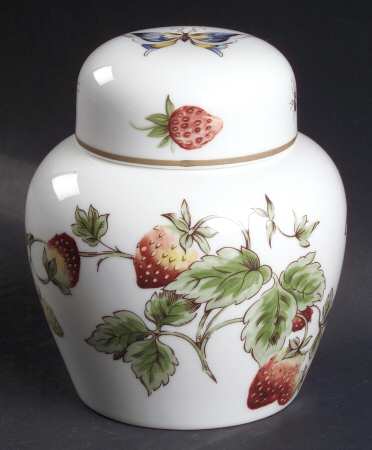 Strawberry (Scalloped) Small Ginger Jar & Lid