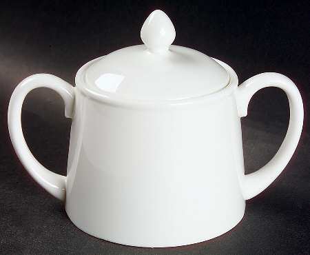 Tiffany White Sugar Bowl & Lid