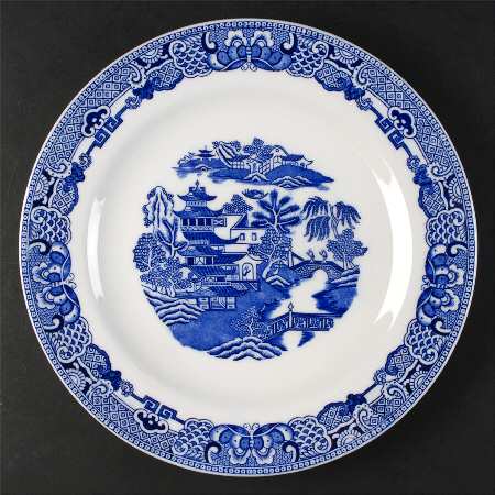 The Willow Blue (Newer, Bone) 12" Chop Plate (Round Platter)