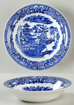 The Willow Blue (Newer, Bone) Coupe Cereal Bowl