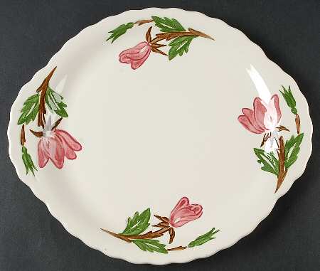 Green Arbor (Cream) Handled Cake Plate