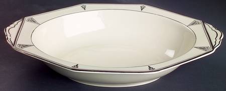 Deauville (Cream, 10 Sided) 11" Oval Vegetable Bowl