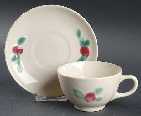 Rosebud Flat Cup & Saucer Set