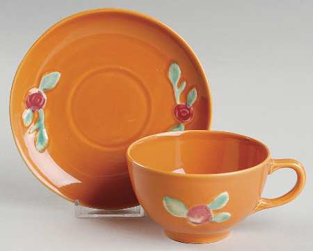 Rosebud Flat Cup & Saucer Set