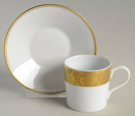 Khazard (Gold) Flat Demitasse Cup & Saucer Set