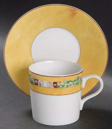 Terre De Sienne Flat Demitasse Cup & Saucer Set