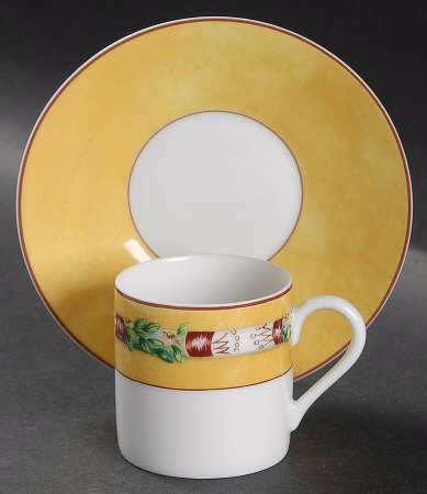 Terre De Sienne Flat Demitasse Cup & Saucer Set
