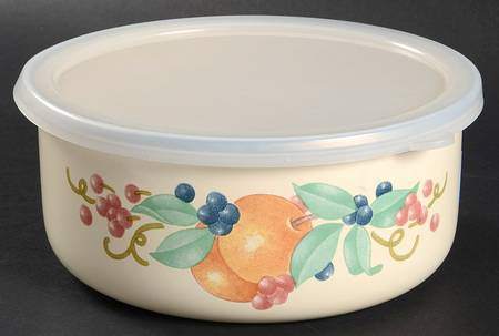 Abundance (Corelle) 6" Metal Bowl W/Plastic Lid