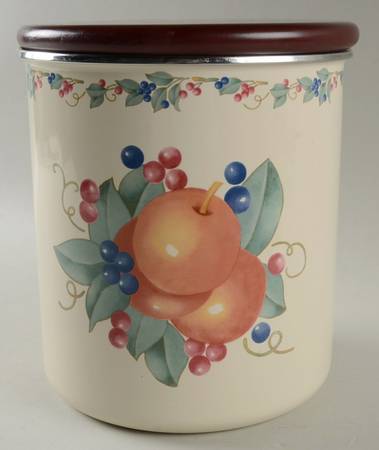 Abundance (Corelle) Large Metal Canister & Wood Lid