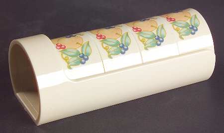 Abundance (Corelle) Plastic Napkin Ring - Set of 4 & Tray