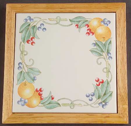 Abundance (Corelle) Wood Frame Trivet