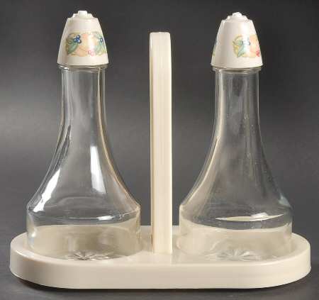 Abundance (Corelle) 2 Oil/Vinegar Cruets with Stoppers on Tray