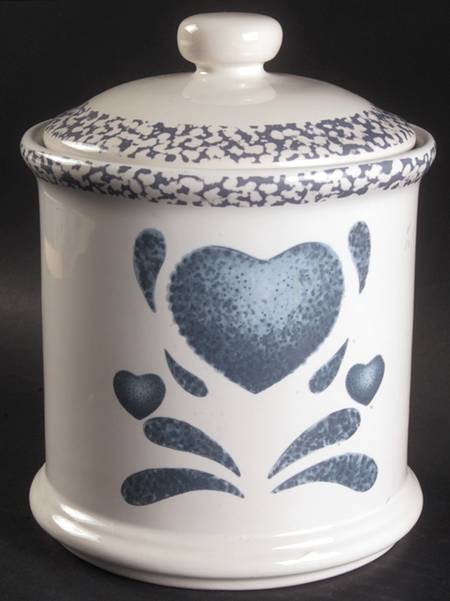 Blue Hearts (Corelle) Large Canister & Lid