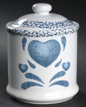 Blue Hearts (Corelle) Medium Canister & Lid