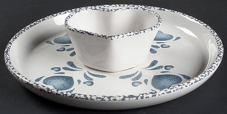 Blue Hearts (Corelle) (2 Piece) Chip & Dip Set by Corning Corelle