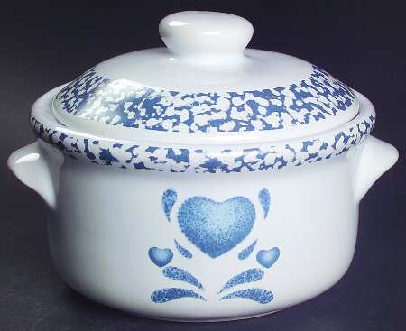 Blue Hearts (Corelle) Individual Casserole & Lid by Corning Corelle
