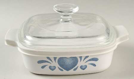 Blue Hearts (Corelle) 1 Qt Square Casserole with Lid